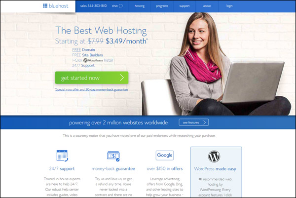 Bluehost - Awarded #4 Top WordPress Hosting Provider