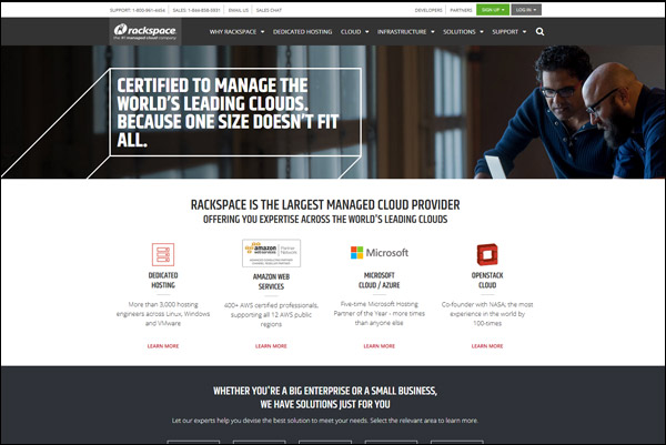 Rackspace - Awarded #5 Top Cloud Web Hosting Provider