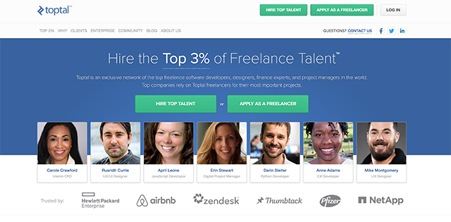 Toptal screenshot